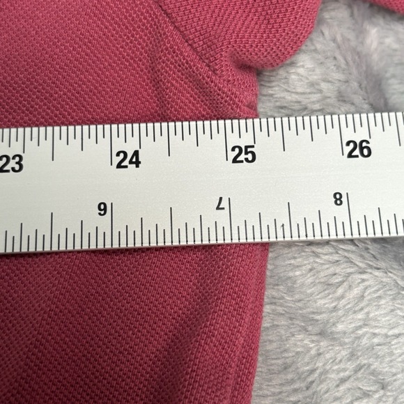 Polo Ralph Lauren Polo Shirt Rose‎ Red Mens XXL Cotton Casual Vintage Green Pony - Picture 8 of 9